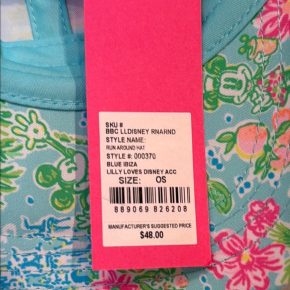 Lilly Pulitzer NWT OS Lilly Loves Disney Blue Ibiza Run Around Cap - Picture 3 of 3